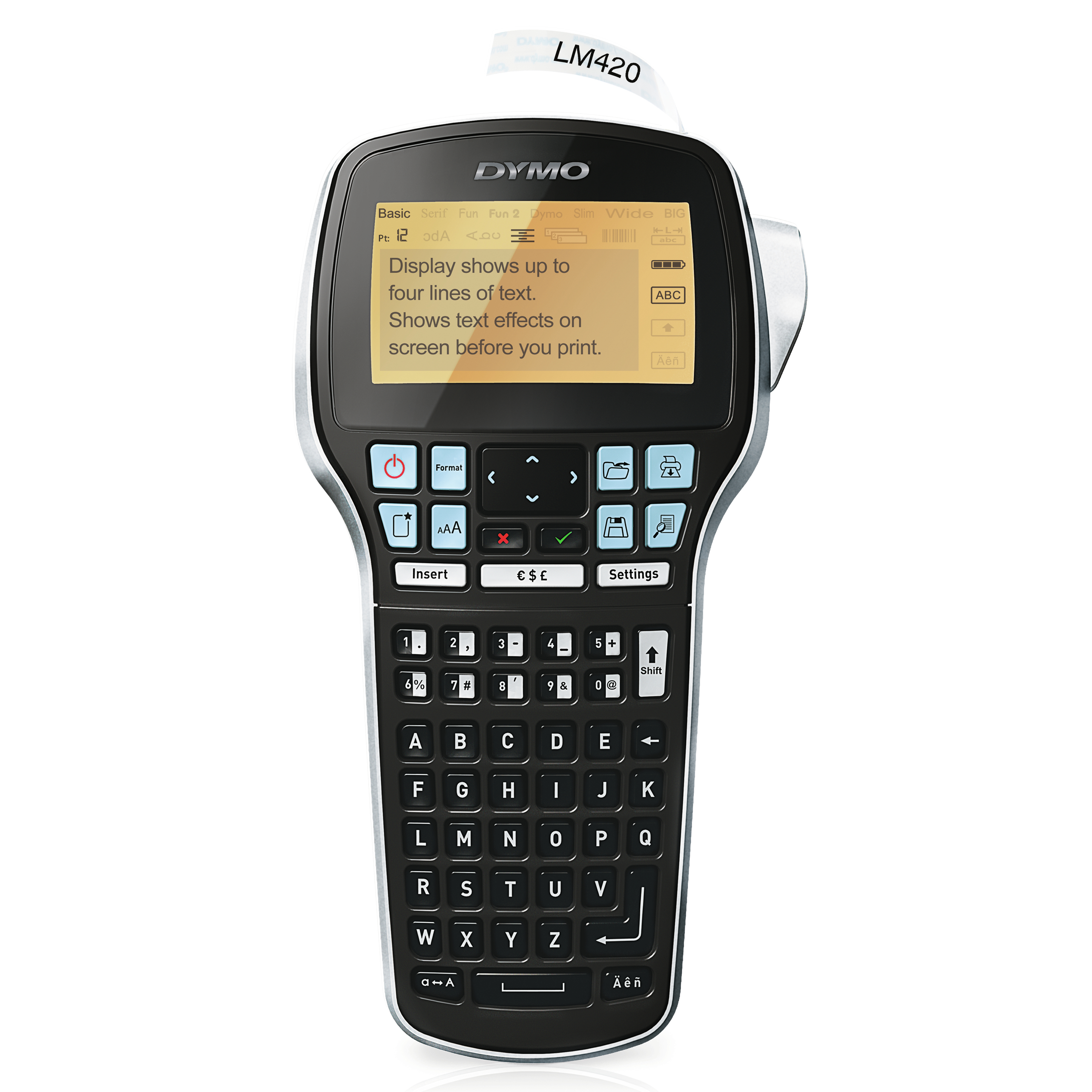 DYMO LabelManager 420P 6/9/12/19 mm D1-Bänder ABC UK/HK