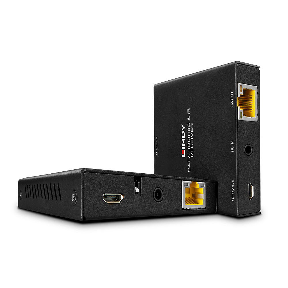 LINDY 50m Cat.6 HDMI 4K60 & IR Extender mit PoC & Loop Out LINDY 50m Cat.6 HDMI 4K60 & IR Extender mit PoC & Loop Out