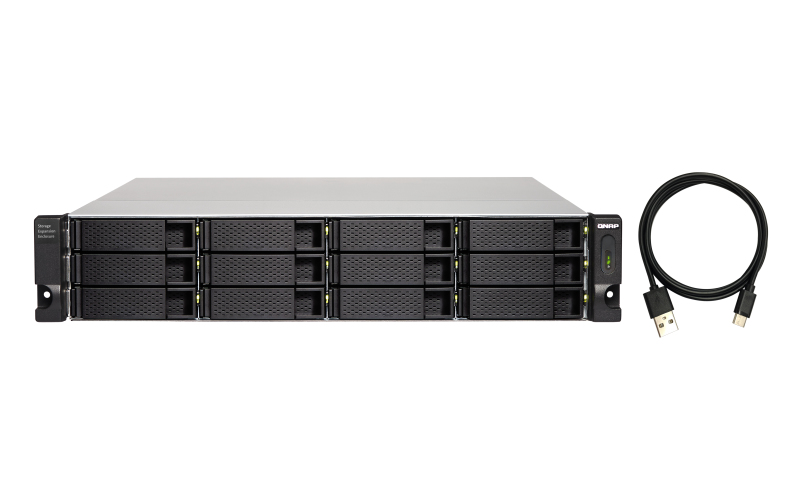 QNAP TL-R1200C-RP Speicherlaufwerksgehäuse HDD / SSD-Gehäuse Schwarz, Grau 2.5/3.5