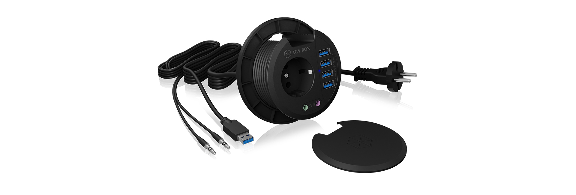 Hub 4-Port IcyBox USB 3.0 IB-Hub1430 Tisch-Hub extern retail