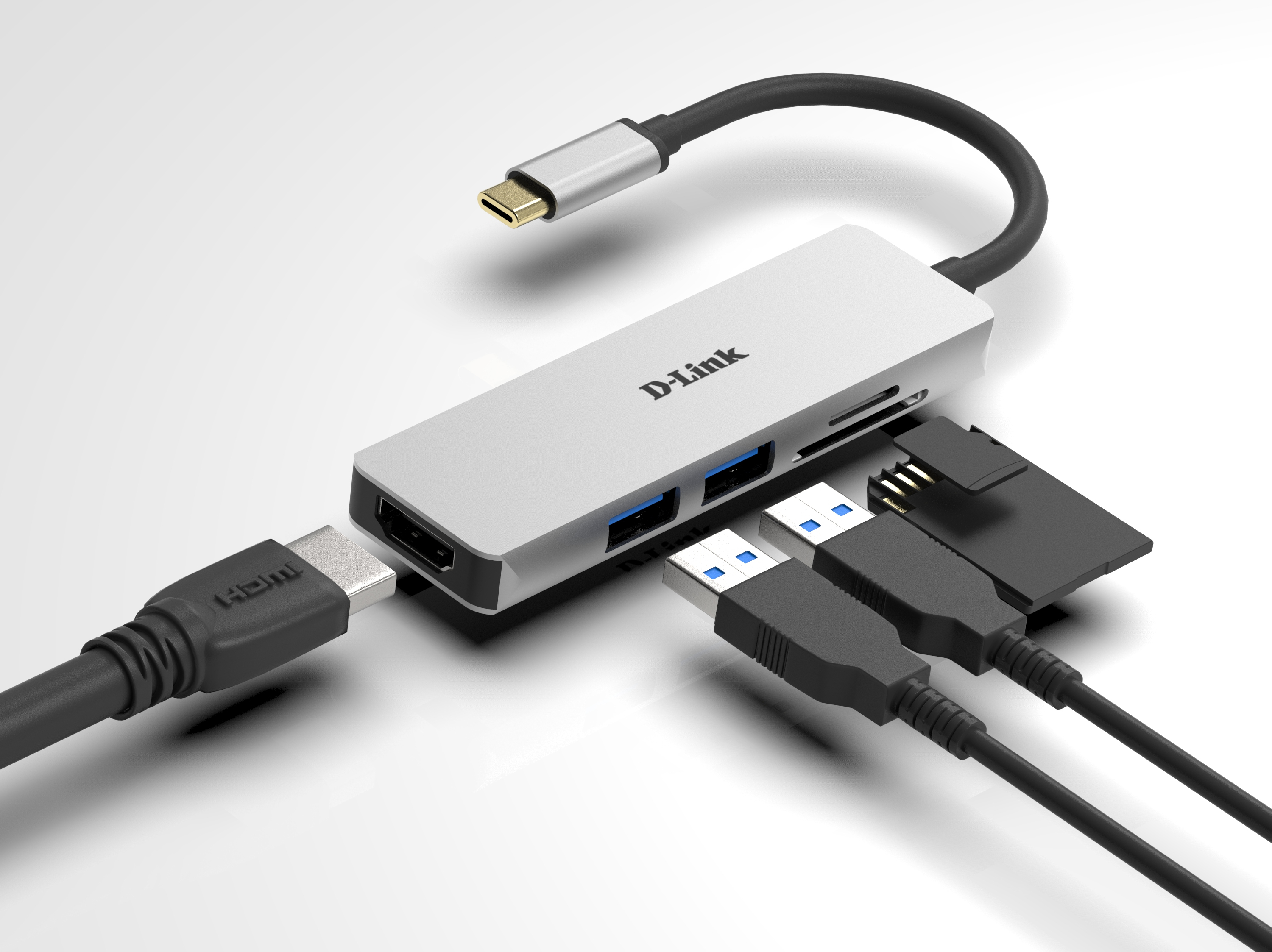 D-Link DUB-M530 5-in-1 USB-C Hub avec HDMI/SD-Reader retail