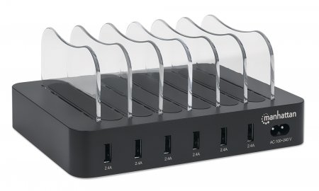 MANHATTAN 6-Port USB-Ladestation USB-A-Ports 2,4 A/5 V 55W
