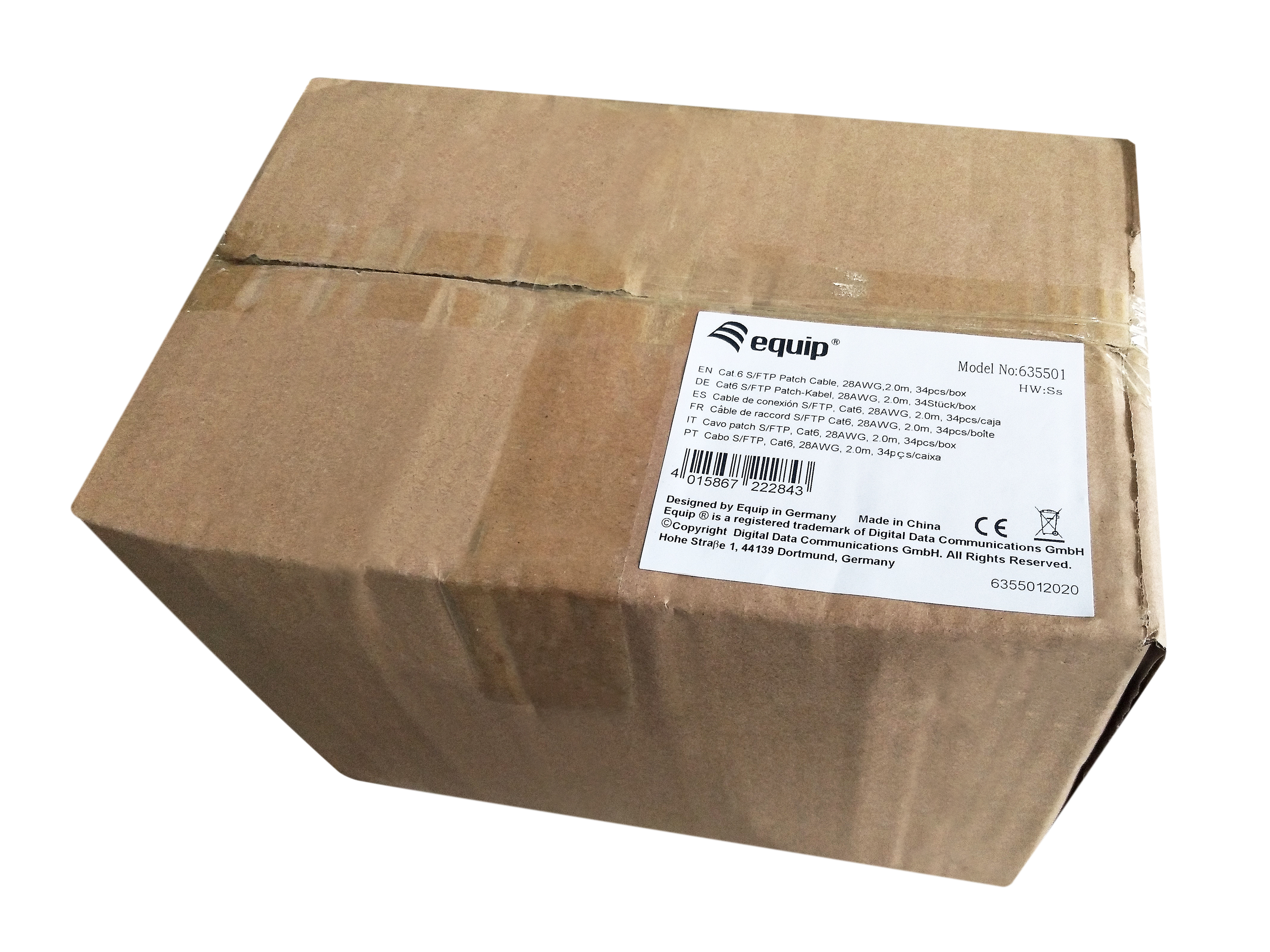 Equip Cat.6 S/FTP Patchkabel, 2.0M, Grau, 34Stück/set