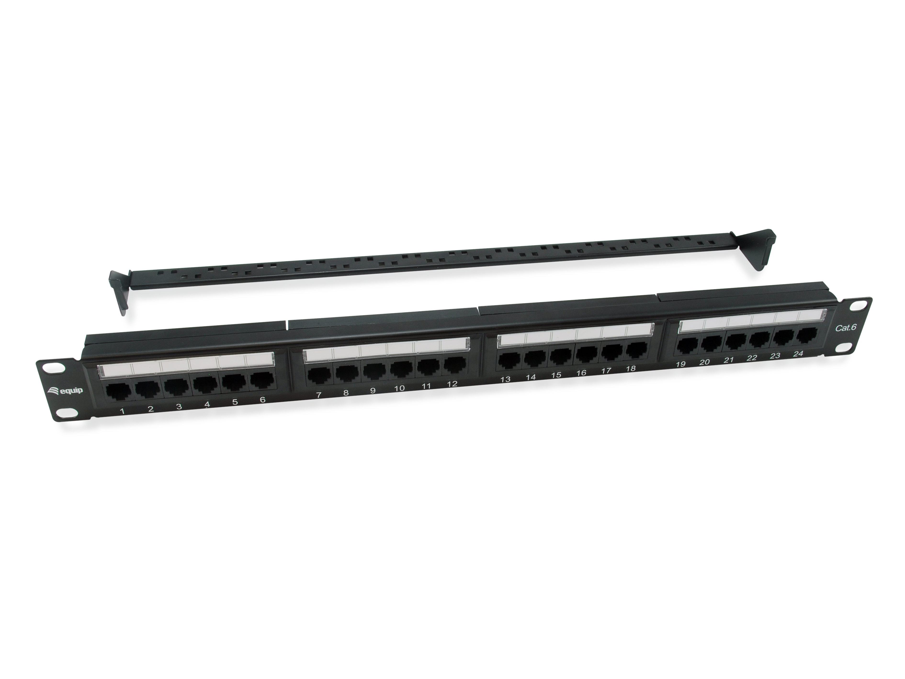Equip 19" Patchpanel 24xRJ45 Cat6 UTP 1U 250MHz RAL9005