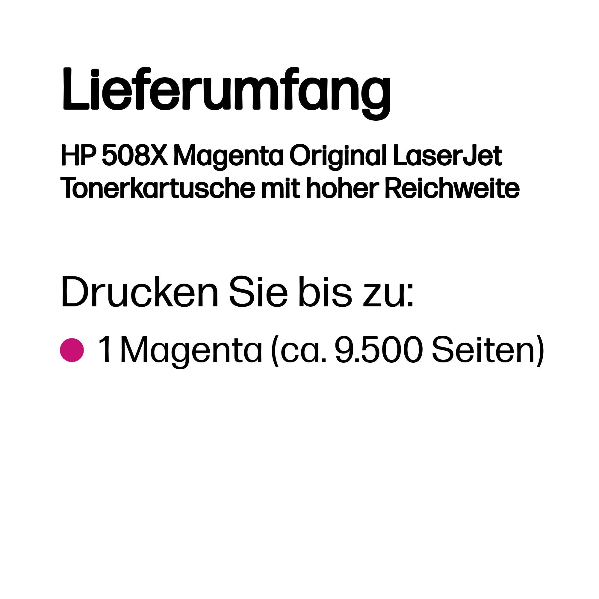 HP 508X Magenta Original LaserJet Tonerkartusche mit hoher Reichweite