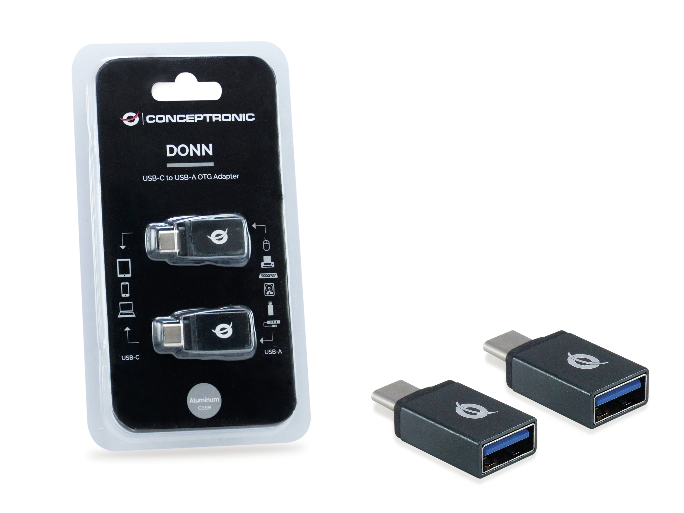 Conceptronic DONN OTG-Adapter für USB-C zu USB-A 2er Pack