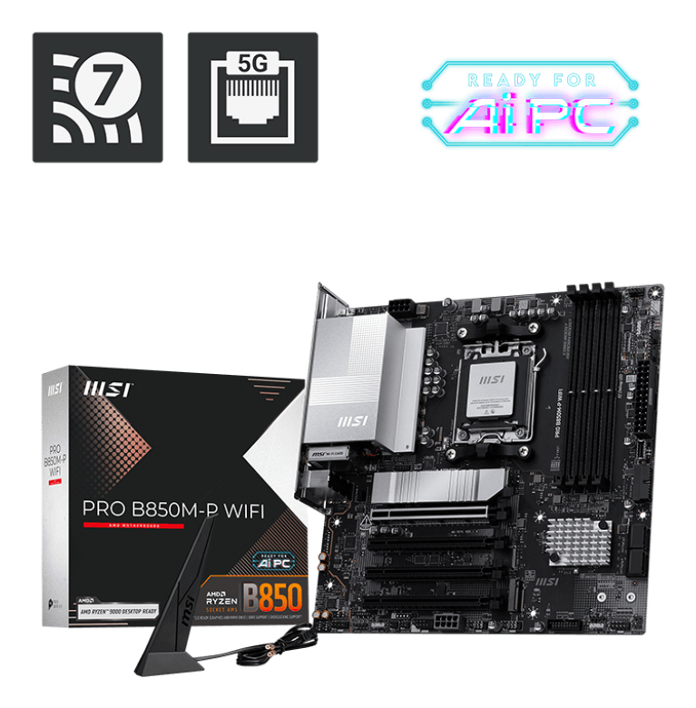 MSI Pro B850M-P Wifi (B850,AM5,mATX,DDR5)