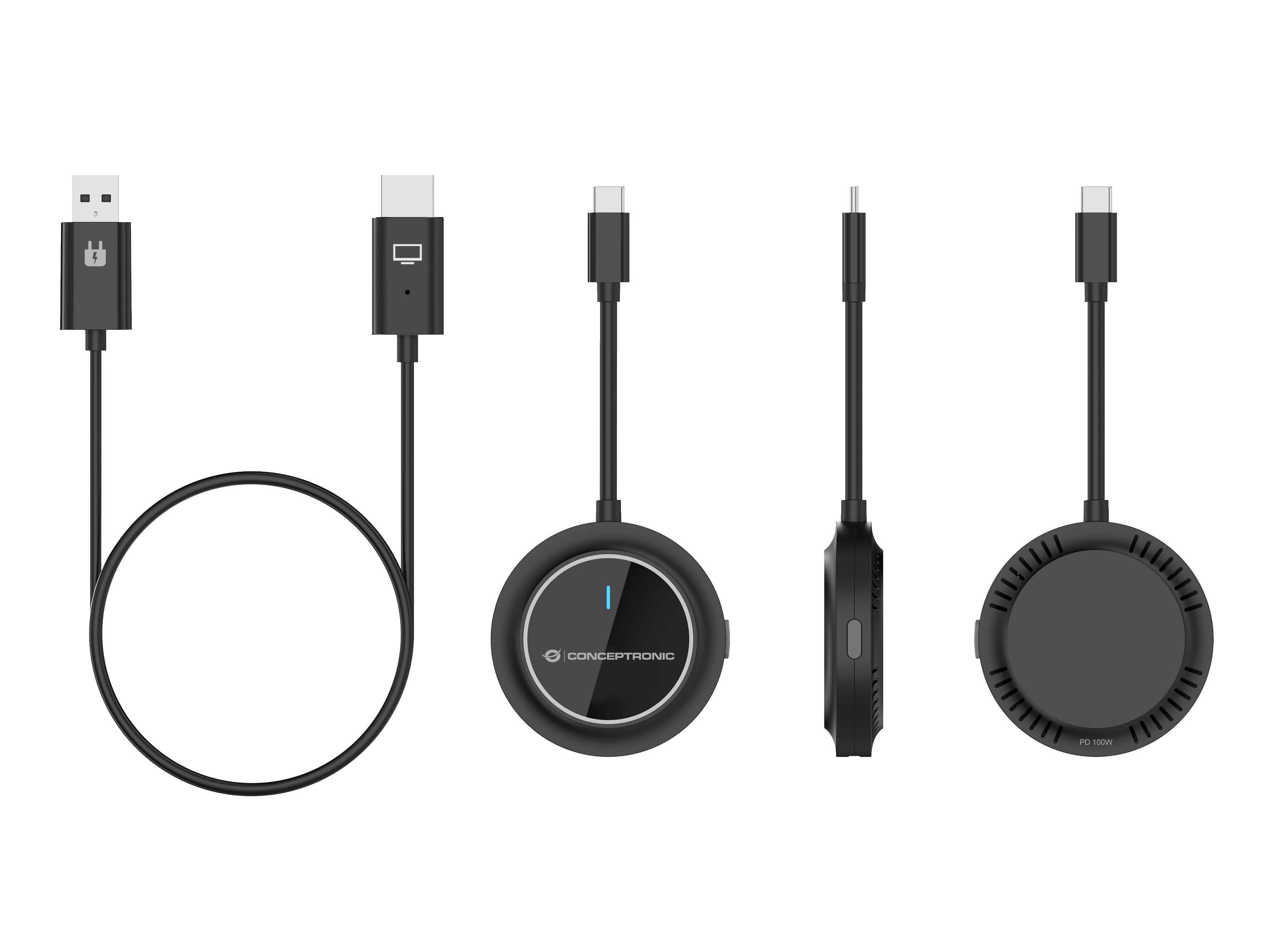 CONCEPTRONIC Adapter USB-C->HDMI Wireless 1080P/60Hz 30m sw Wireless Bildübertragung