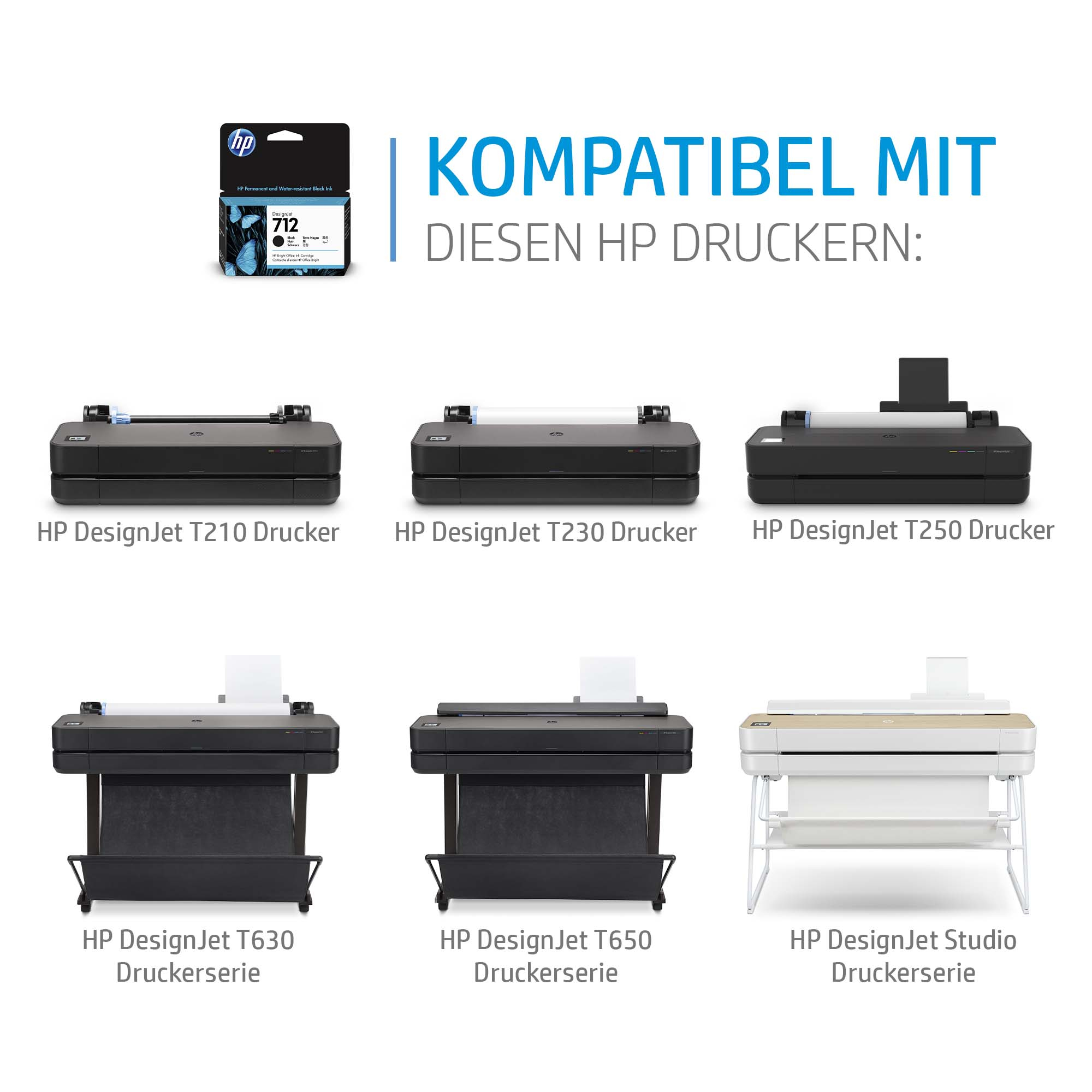 HP 712 Gelb DesignJet Druckerpatrone, 29 ml