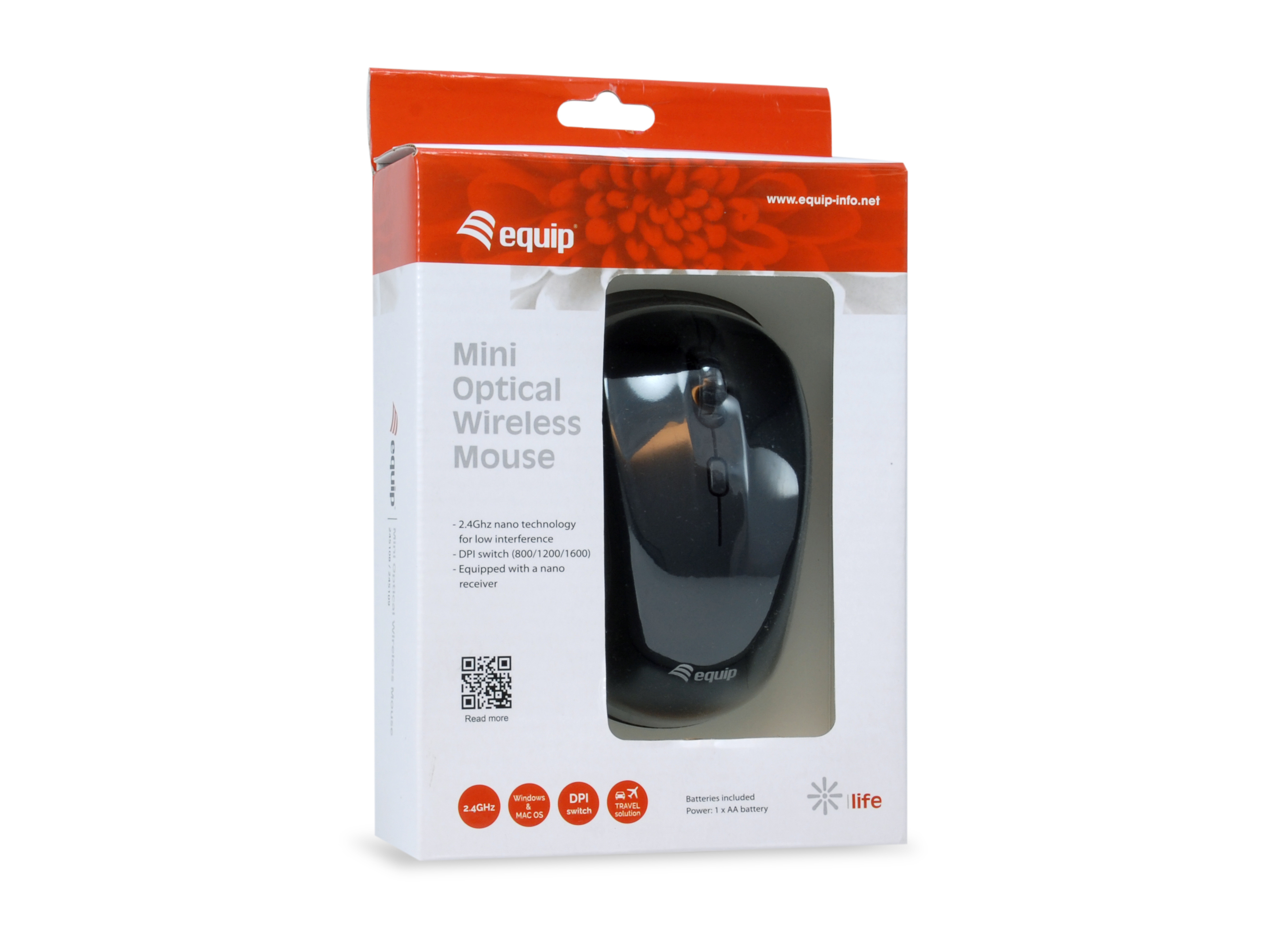 Equip Reisemaus   Wireless USB-A           L+R       schwarz
