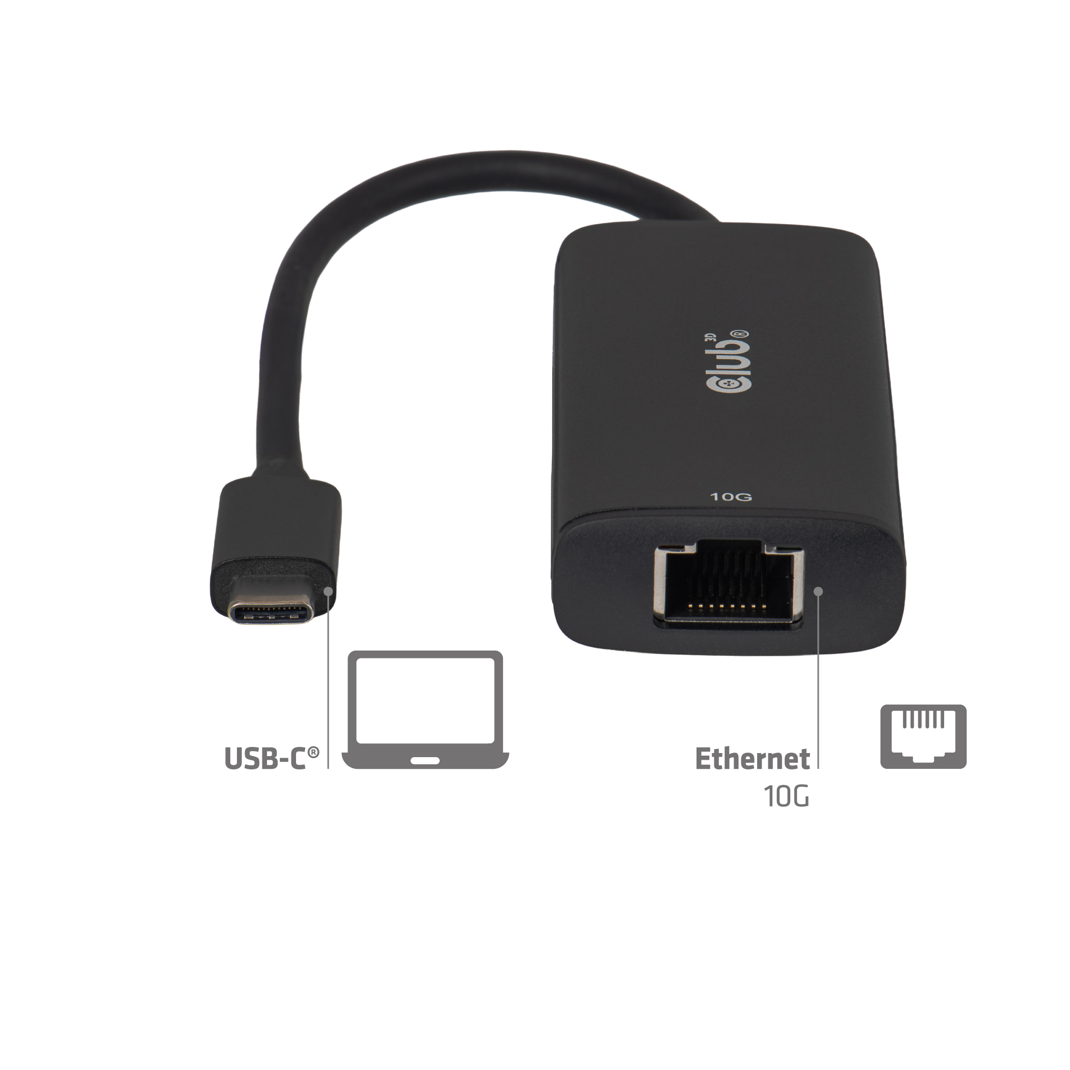 Club3D Adapter USB-C > RJ45 10Gbps                St/Bu retail Adapter