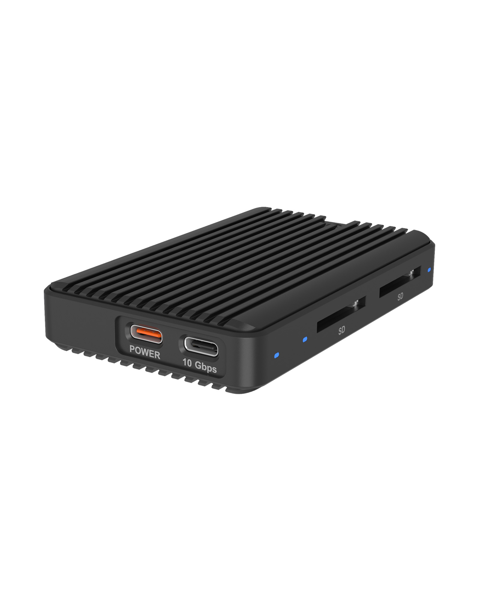 Geh. IcyBox M.2NVMe/&shy;SATA SSD mit zweifachem SD CR