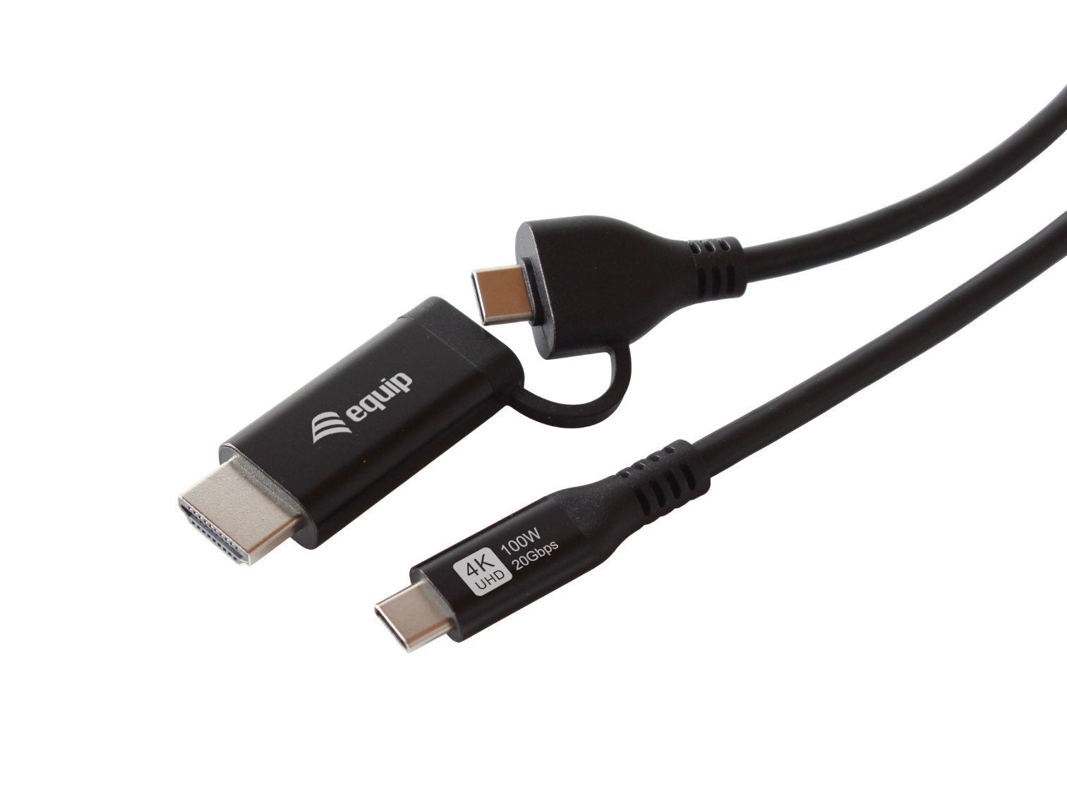 Equip Adapter USB-C->USB-C+HDMI  PD100W  4K/ 60Hz 1.00m Alu. Adapter