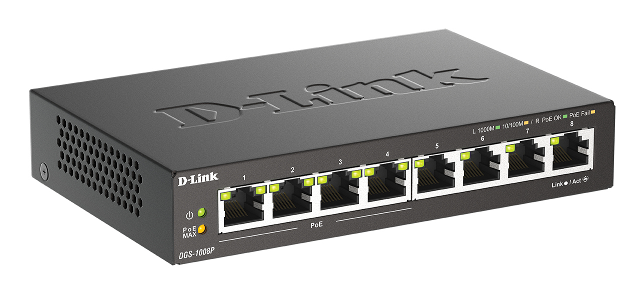 Switch D-Link DGS-1008P 8*GE PoE retail