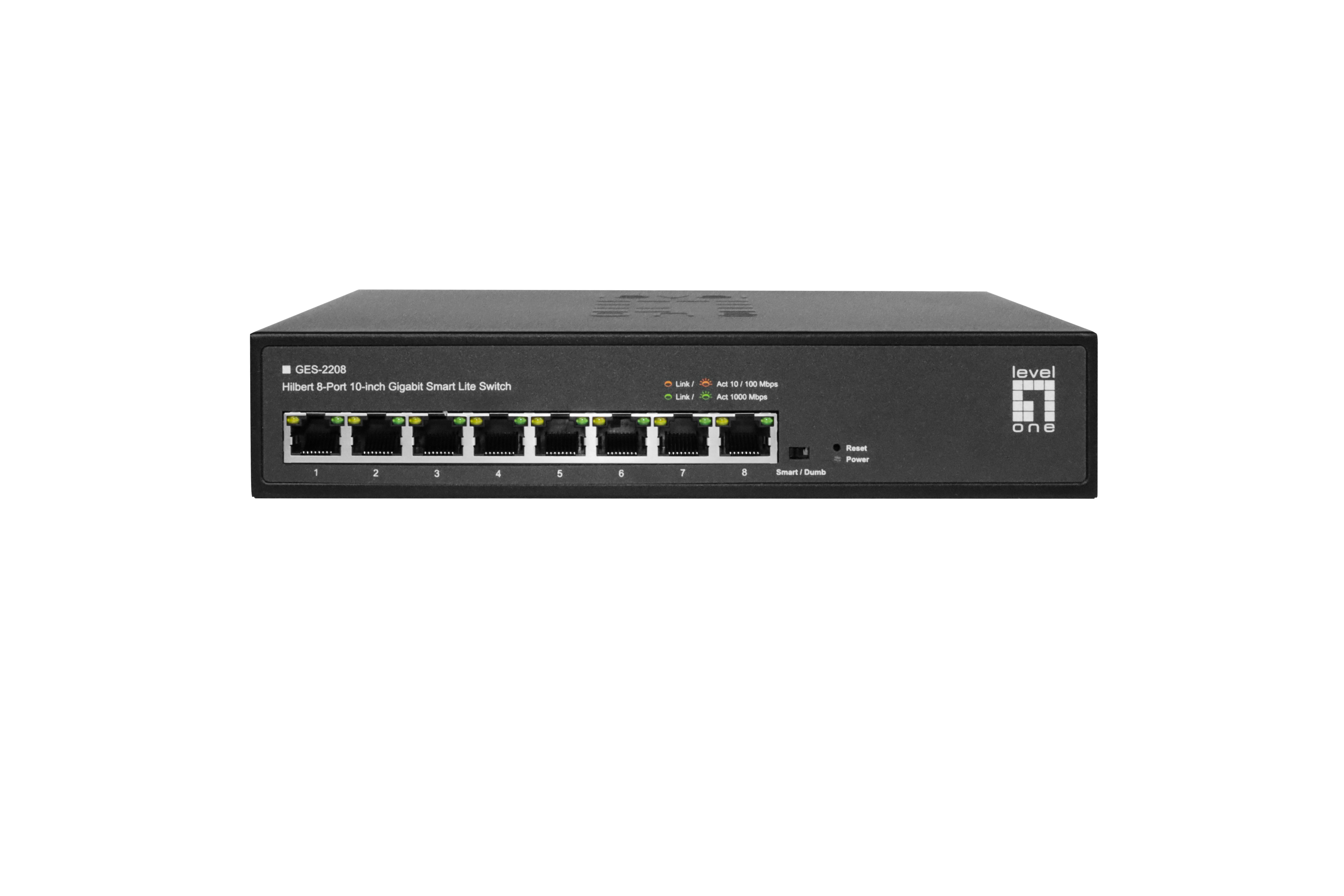 LevelOne Switch 8xGE 10" Hilbert SL managed