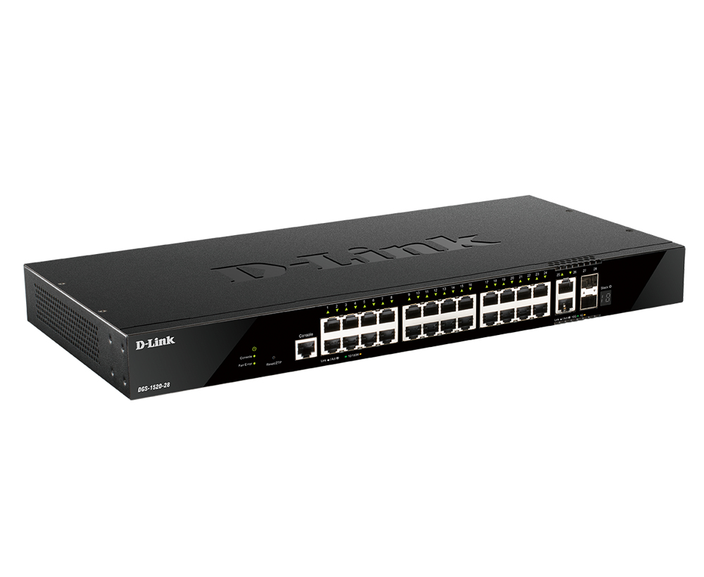 Switch 440mm D-Link DGS-1520-28 2*SFP+/ 2*XGE/24*GE retail Switche