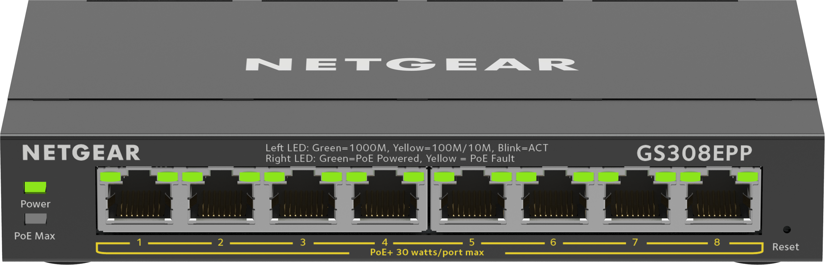 NETGEAR Switch 8x GE GS308EPP-100PES NETGEAR Switch 8x GE GS308EPP-100PES