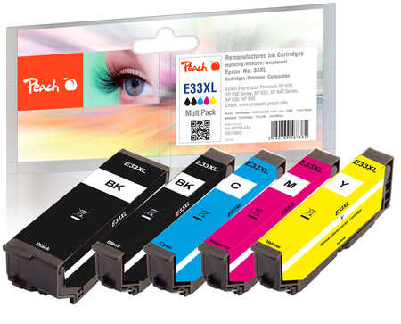 Peach Patrone Epson No.33XL T3357 Multipack bk,pbk,c,m,y remanuf