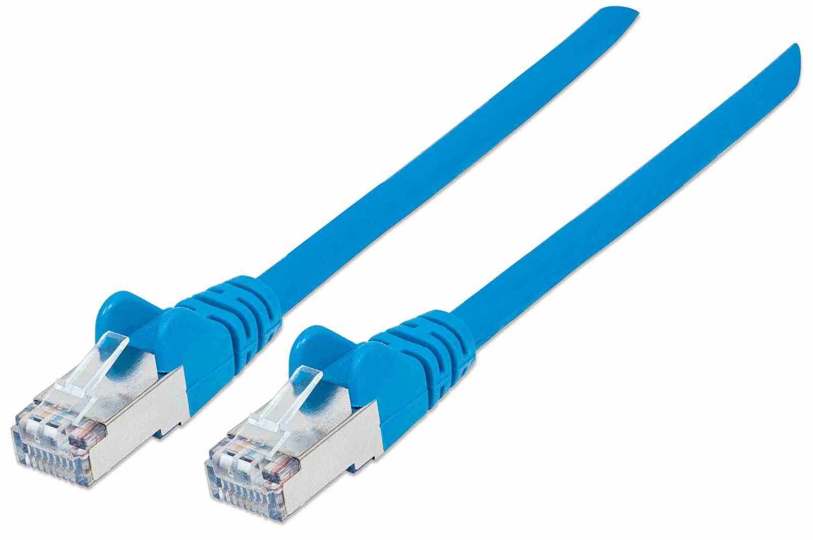INTELLINET Patchkabel Cat6a-Stecker/Cat7-Rohkabel 1m blau