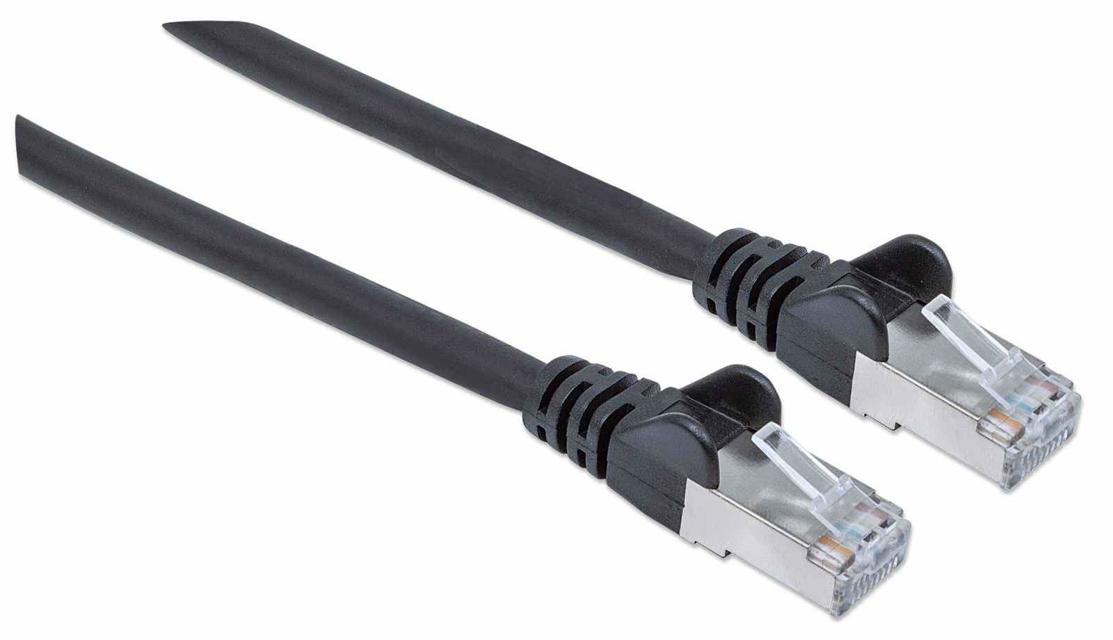 INTELLINET Patchkabel Cat6a-Stecker/Cat7-Rohkabel 1m schwarz