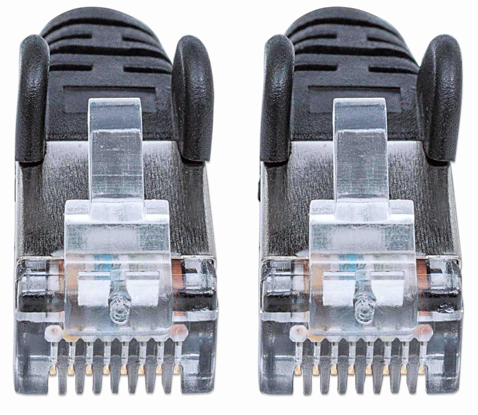 INTELLINET Patchkabel Cat6a-Stecker/Cat7-Rohkabel 0,5m sw Cat7 Kabel