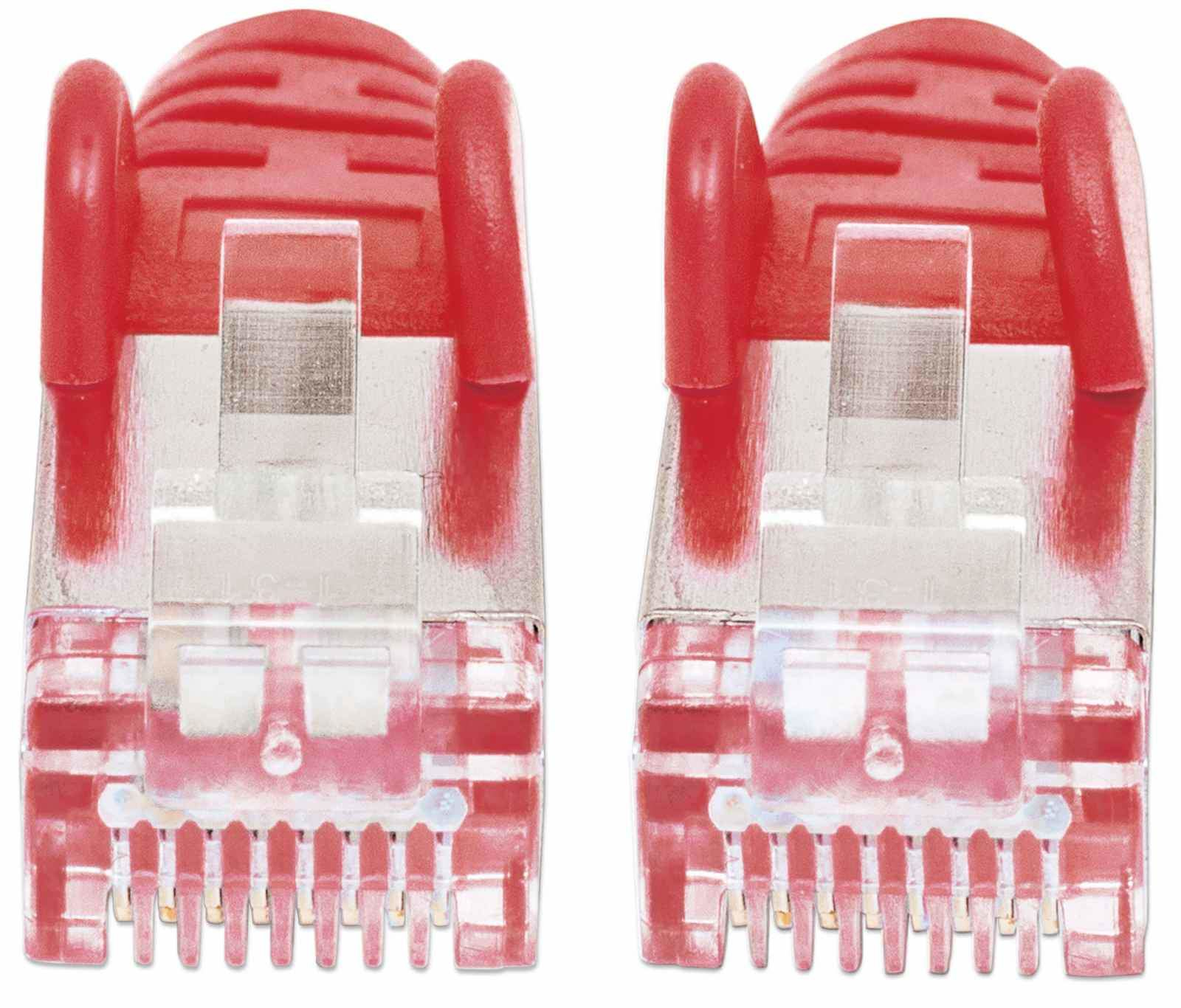 INTELLINET Patchkabel Cat6a-Stecker/Cat7-Rohkabel 0,25m rot Cat7 Kabel