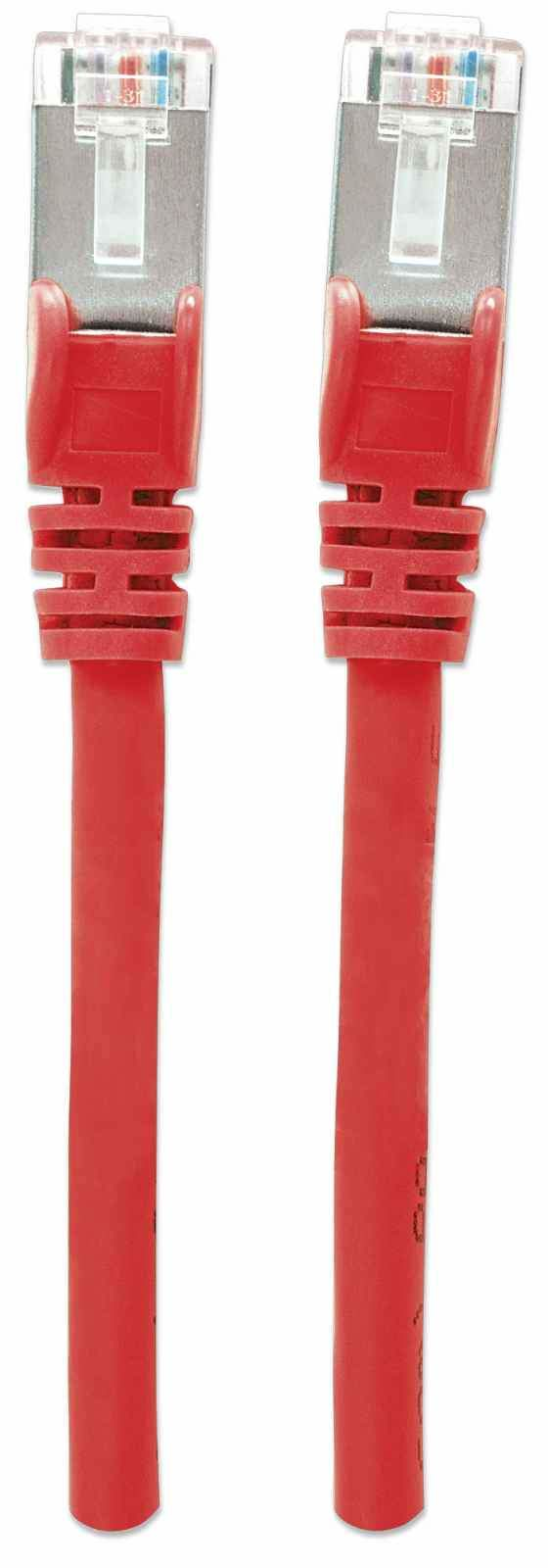 INTELLINET Patchkabel Cat6a-Stecker/Cat7-Rohkabel 0,5m rot Cat7 Kabel
