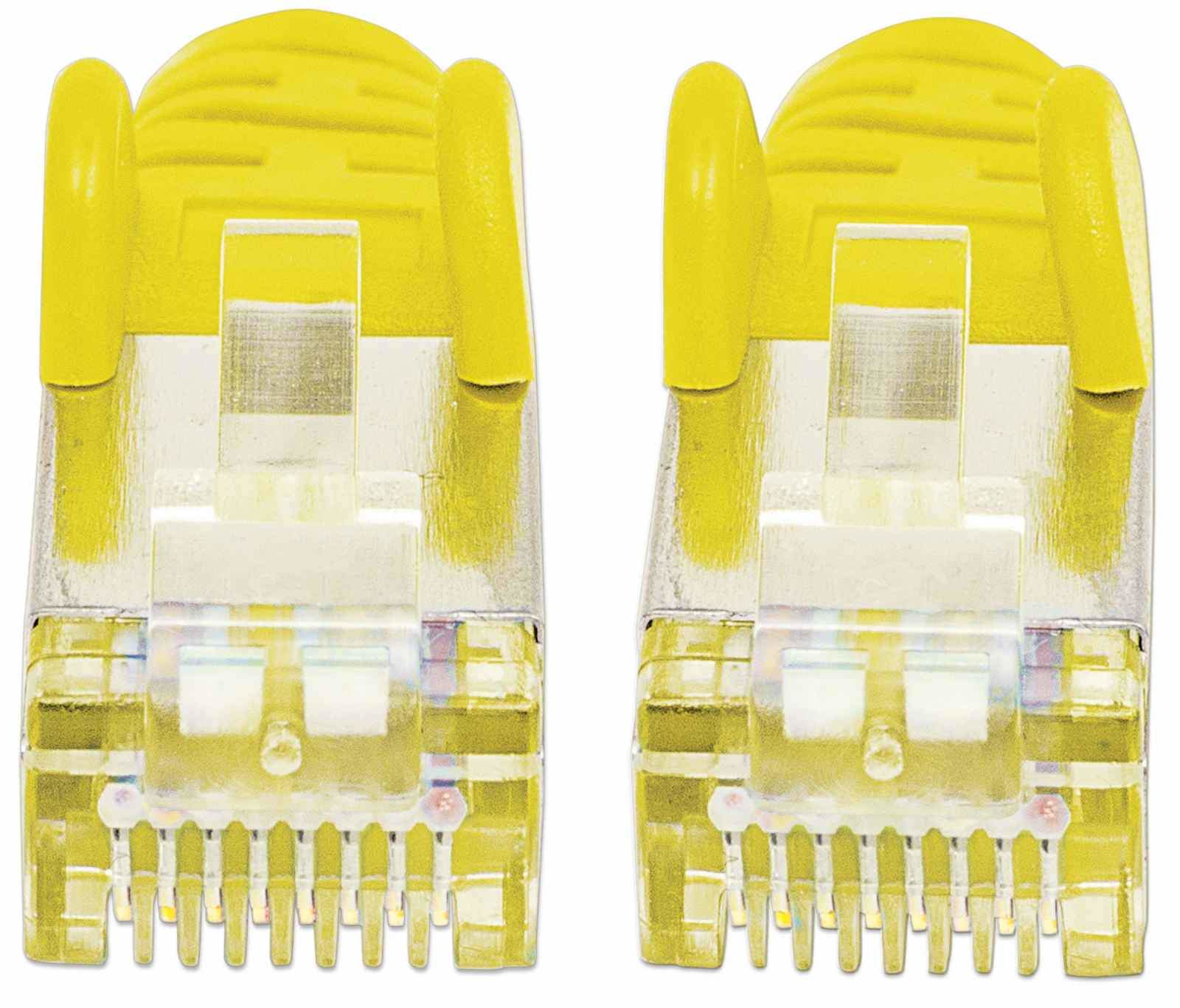 INTELLINET Patchkabel Cat6a-Stecker/Cat7-Rohkabel 0,25m gelb