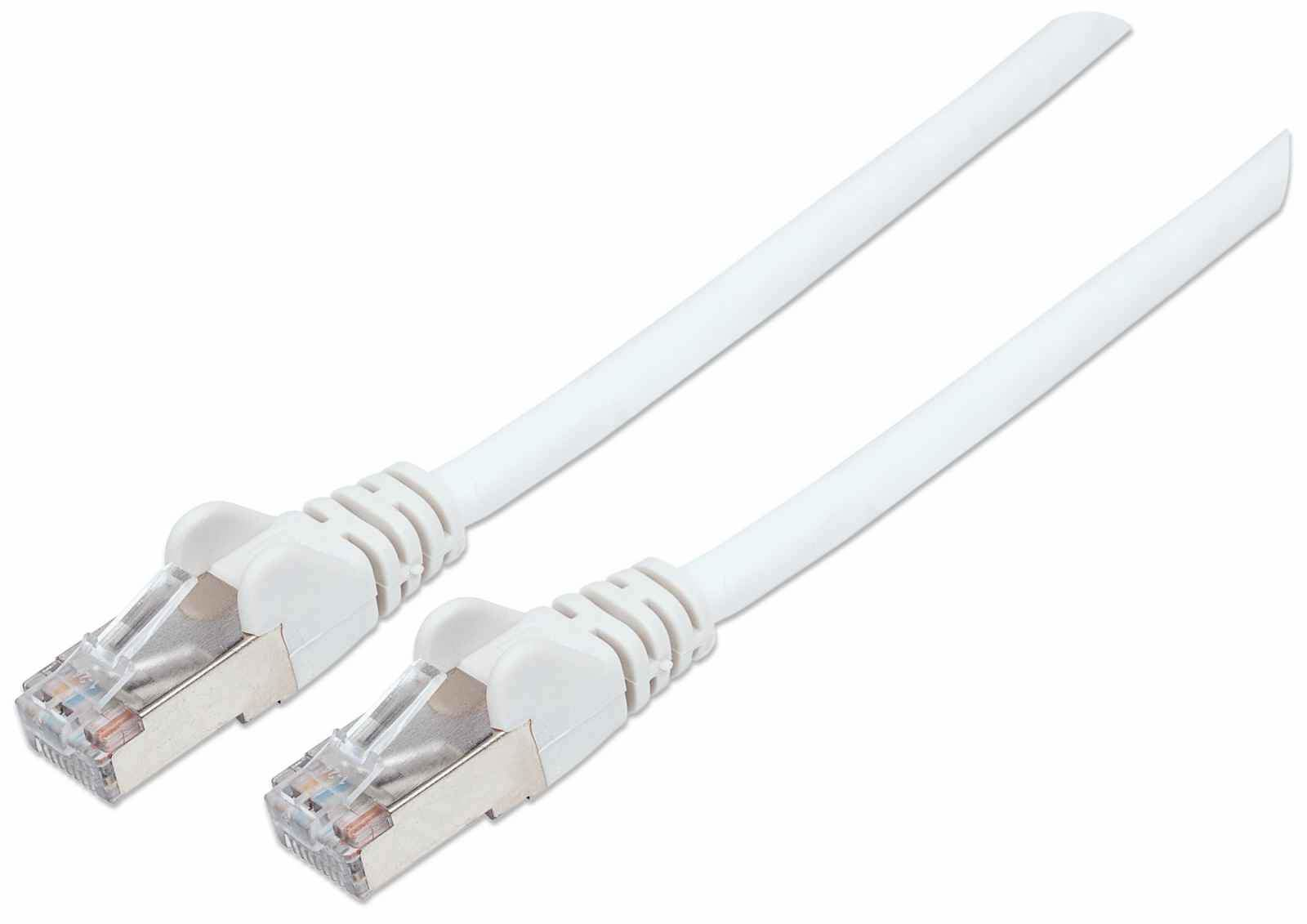 INTELLINET Patchkabel Cat6a-Stecker/Cat7-Rohkabel 0,5m weiß