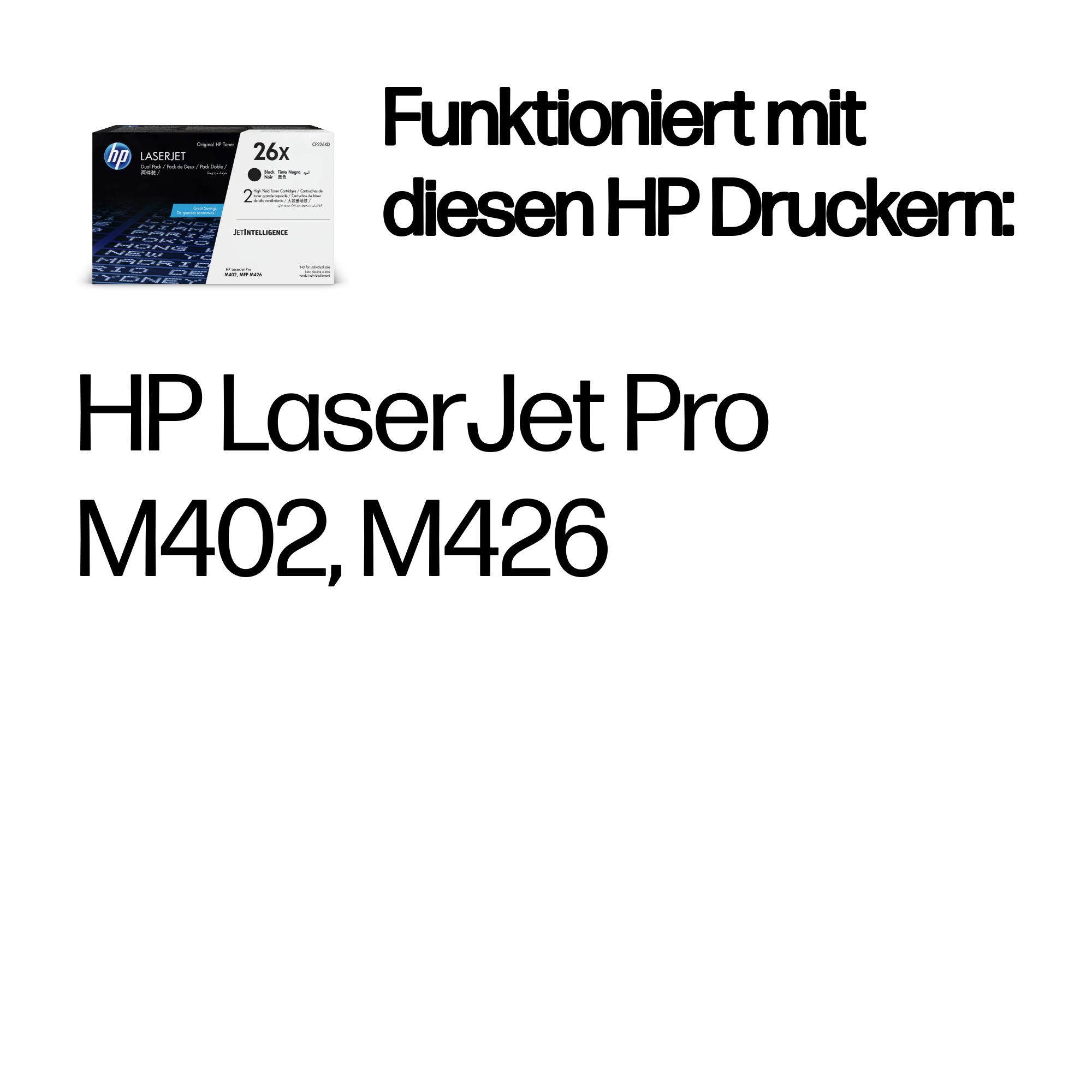 HP 26X 2er-Pack Schwarz Original LaserJet Tonerkartuschen mit hoher Reichweite