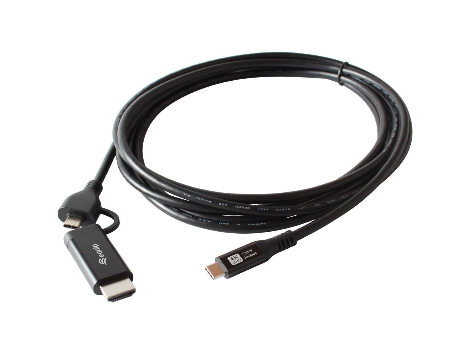 Equip Adapter USB-C->USB-C+HDMI PD100W 4K/ 60Hz 1.00m Alu.