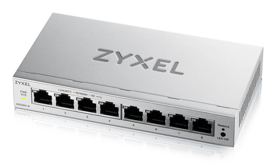 Zyxel GS1200-8V3 8-Port Gigabit web /&shy; smart managed Switch