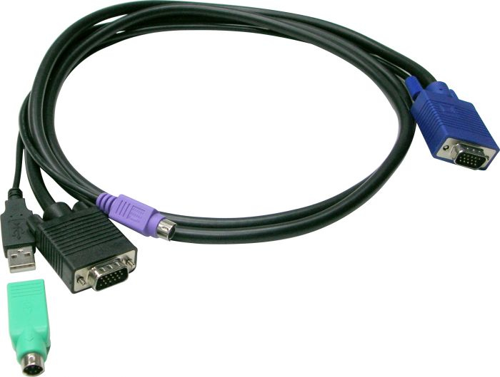 LevelOne KVM Kabel VGA->VGA,USB-A,PS/&shy;2         5.00m schwarz