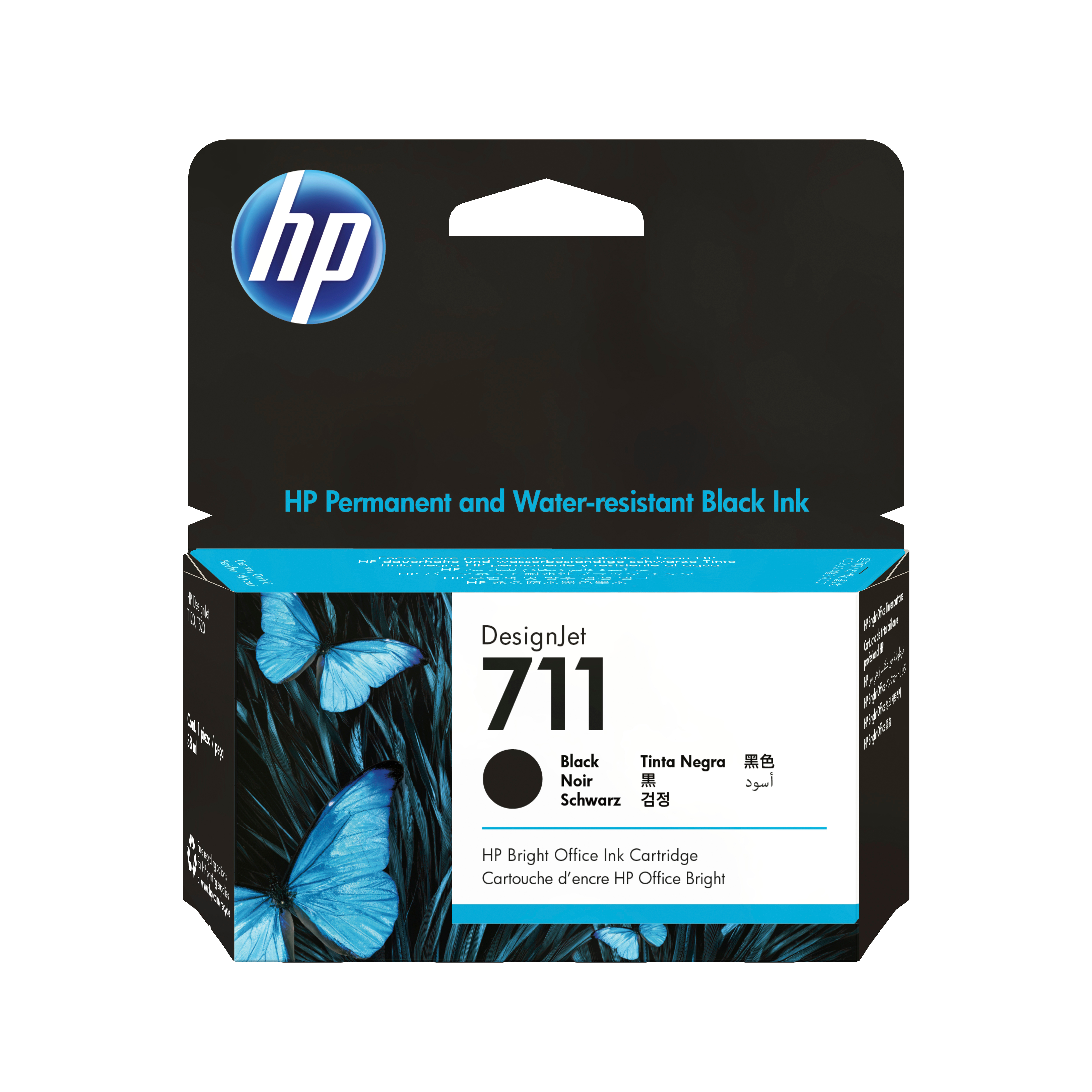 HP 711      Schwarz             Tintenpatrone 38ml Patronen HP
