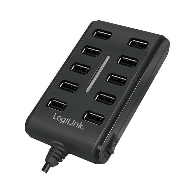 Logilink USB-HUB 10-Port m. Netzteil schwarz