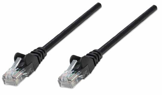 INTELLINET Patchkabel RJ45 U/UTP Cat5e 10m Hebelschutz schw