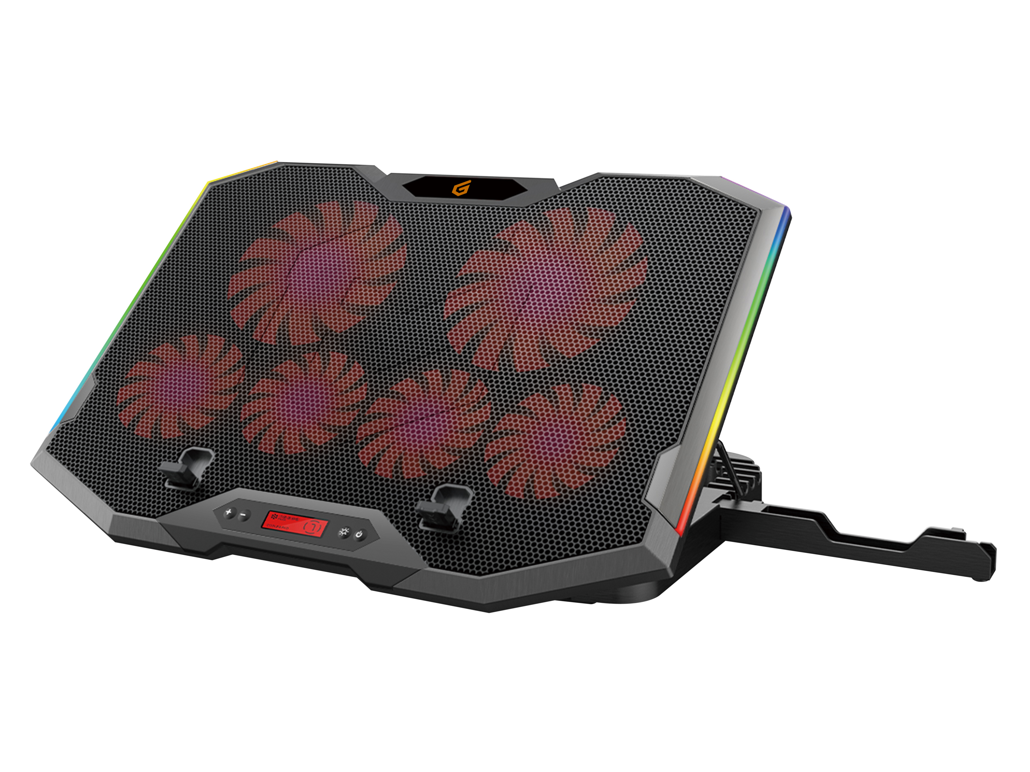CONCEPTRONIC 6-Fan USB-A2.0 Laptop-Kühlpad 30Kg RGB   17" sw