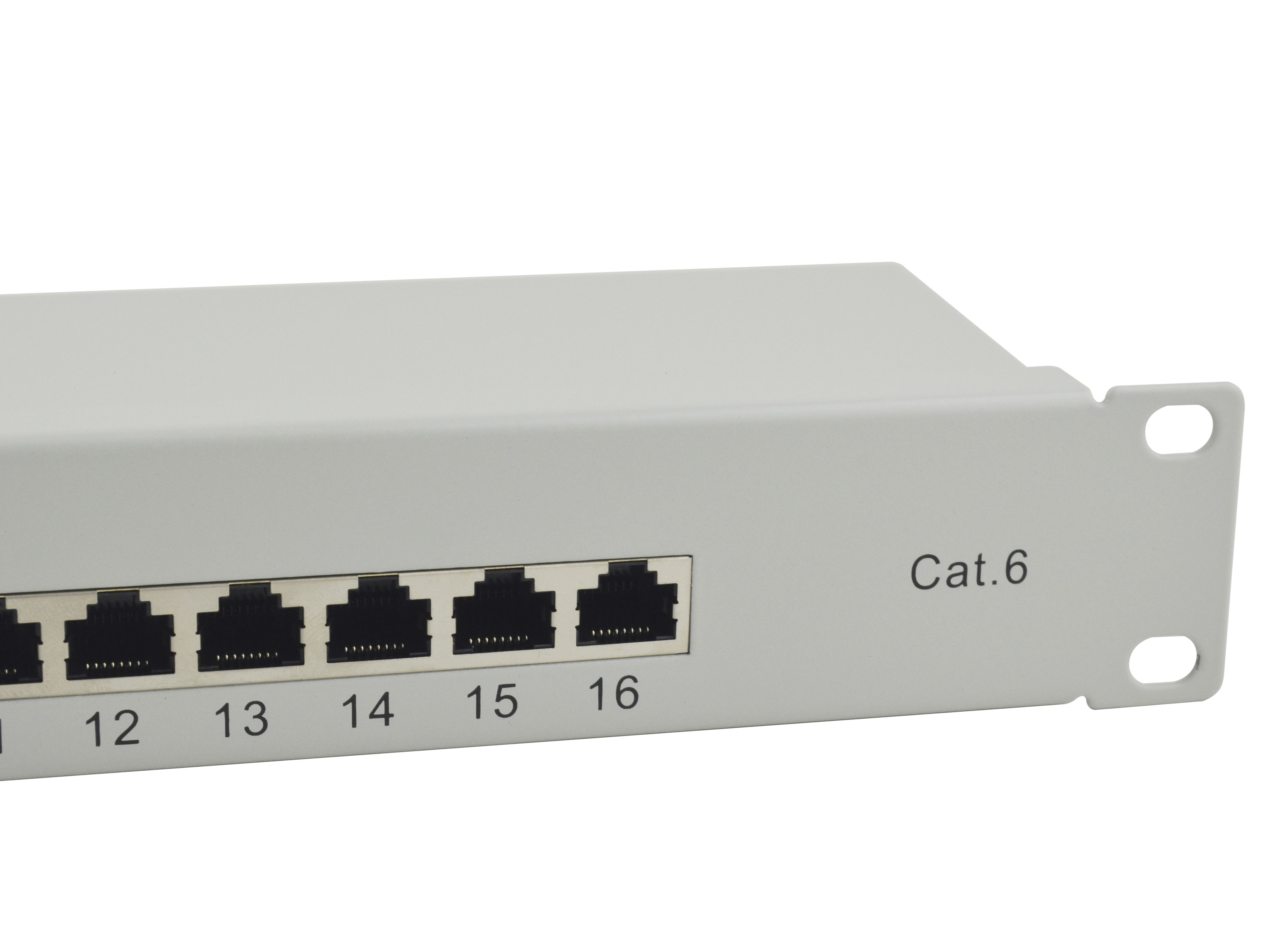 Equip 16-Port Cat.6 Ungeschirmtes Patch Panel, Hellgrau