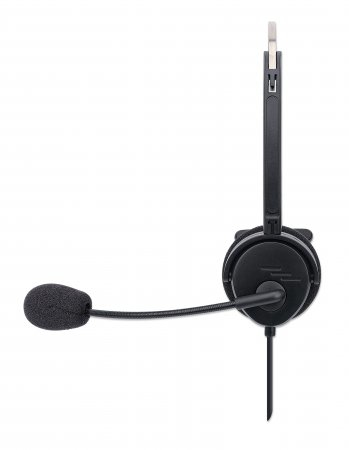 MANHATTAN USB Mono Headset Over-Ear USB-A-Stecker schwarz