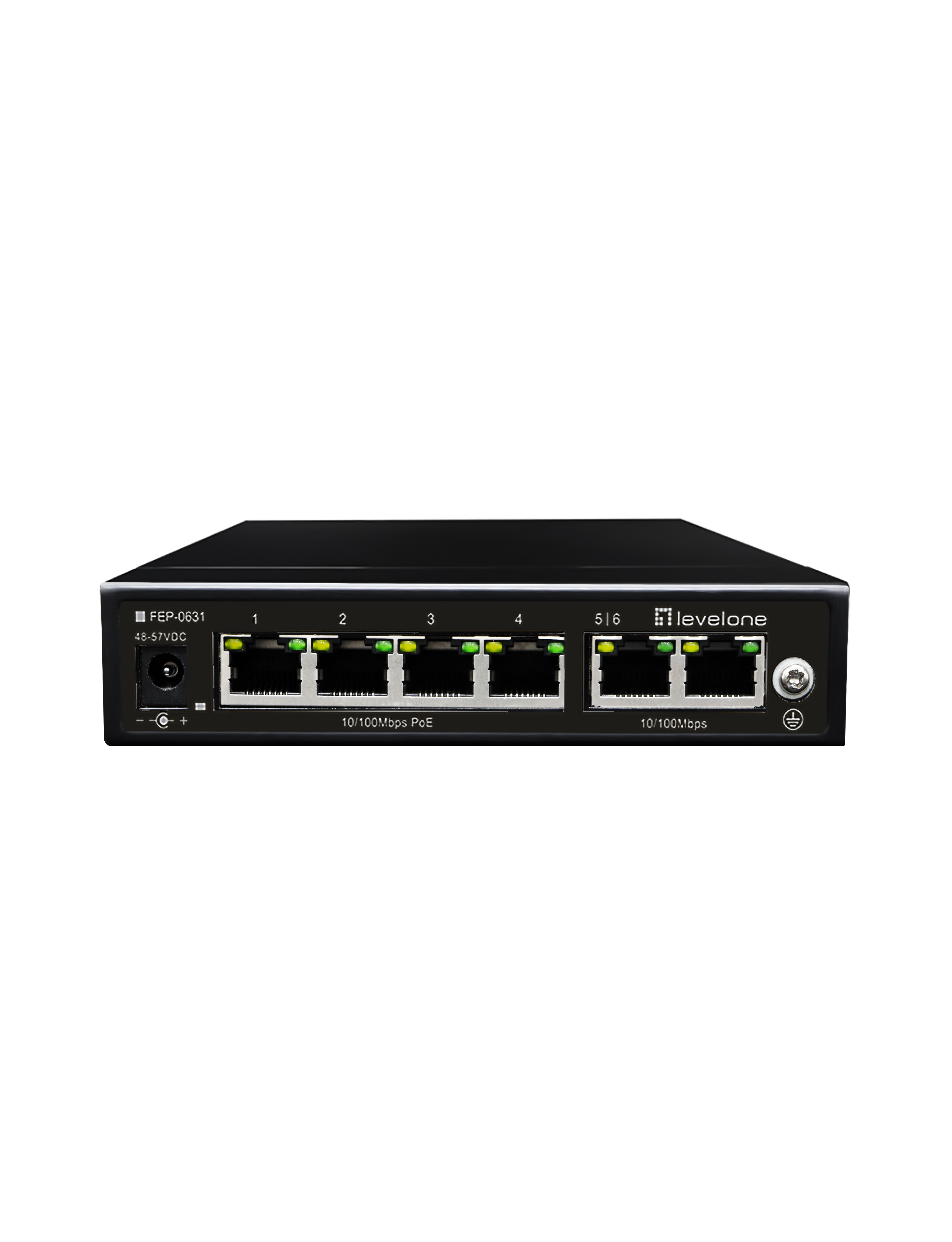 LevelOne PoE+Switch 4xFE PoE/&shy;2xFE 60W Metall