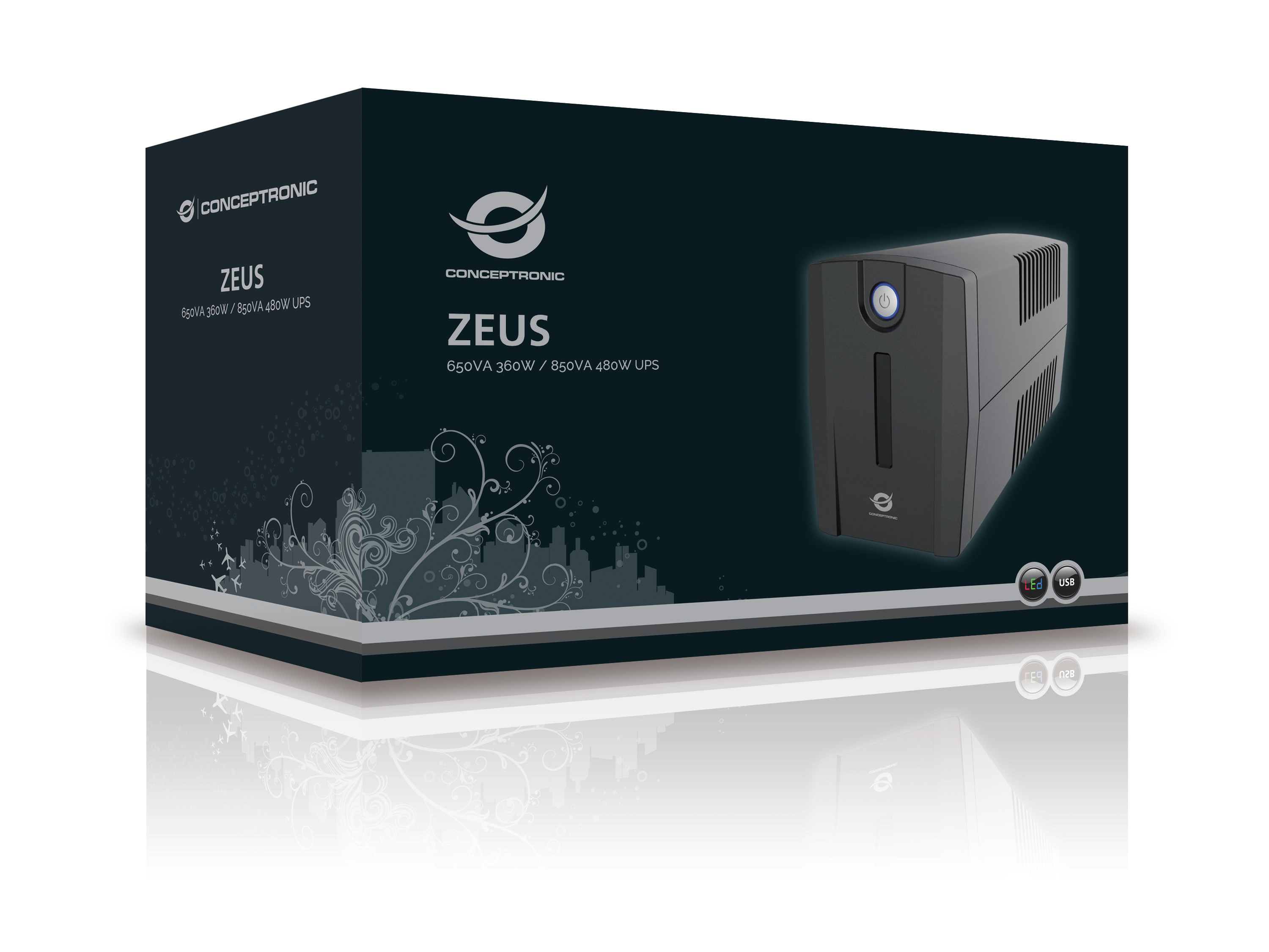 Conceptronic ZEUS 650VA 360W USV, schuko