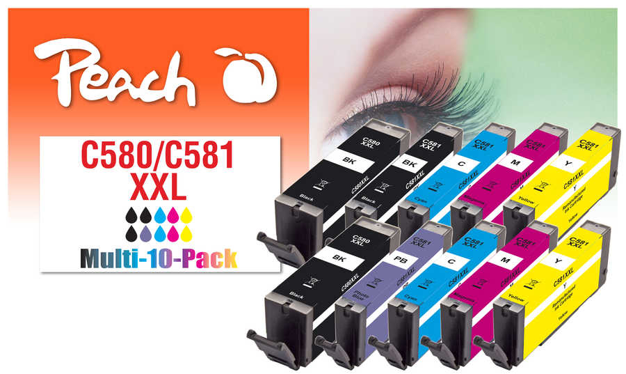 Peach Patrone Canon Nr.580XXL/&shy;581XXL Multi10Pack REM,KOM