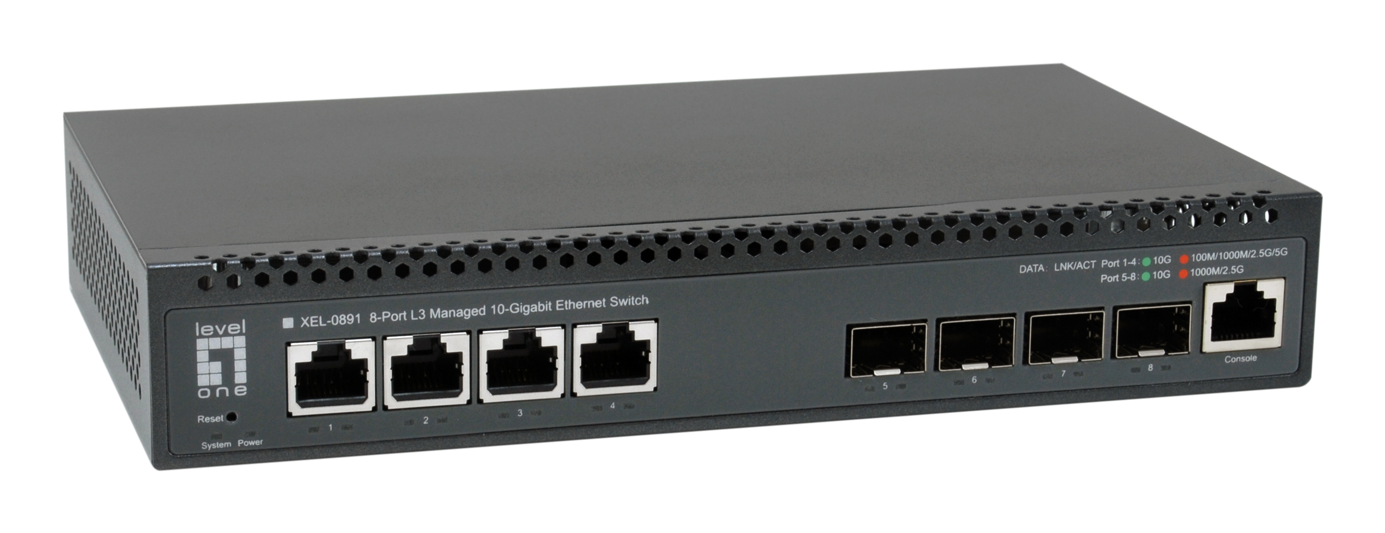 LevelOne Switch 4x10GE/4x10GSFP+ 19