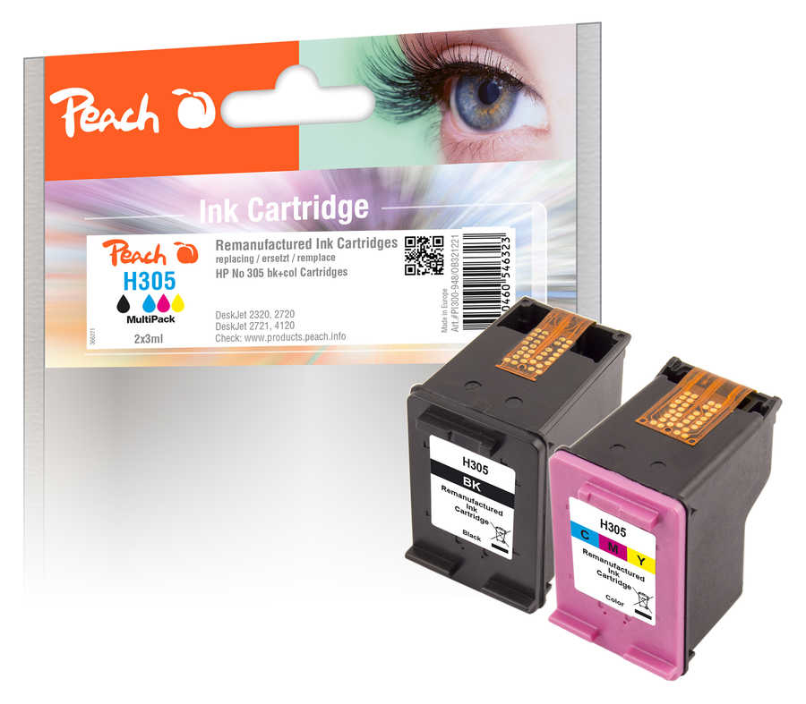 Peach Patrone HP Nr.305 MultiPack black & color remanufactured Patronen HP