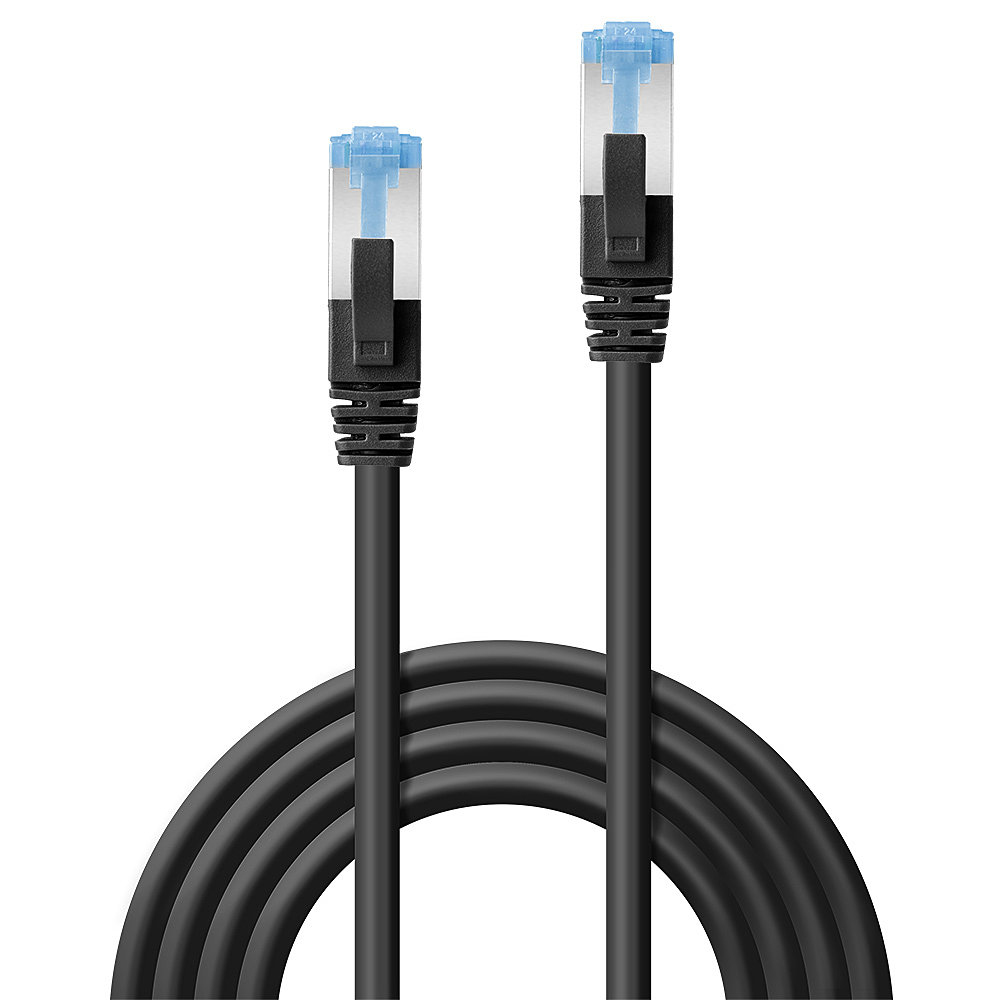 LINDY Patchkabel Cat6A S/FTP PIMF LSZH schwarz 0.30m Patchkabel RJ45