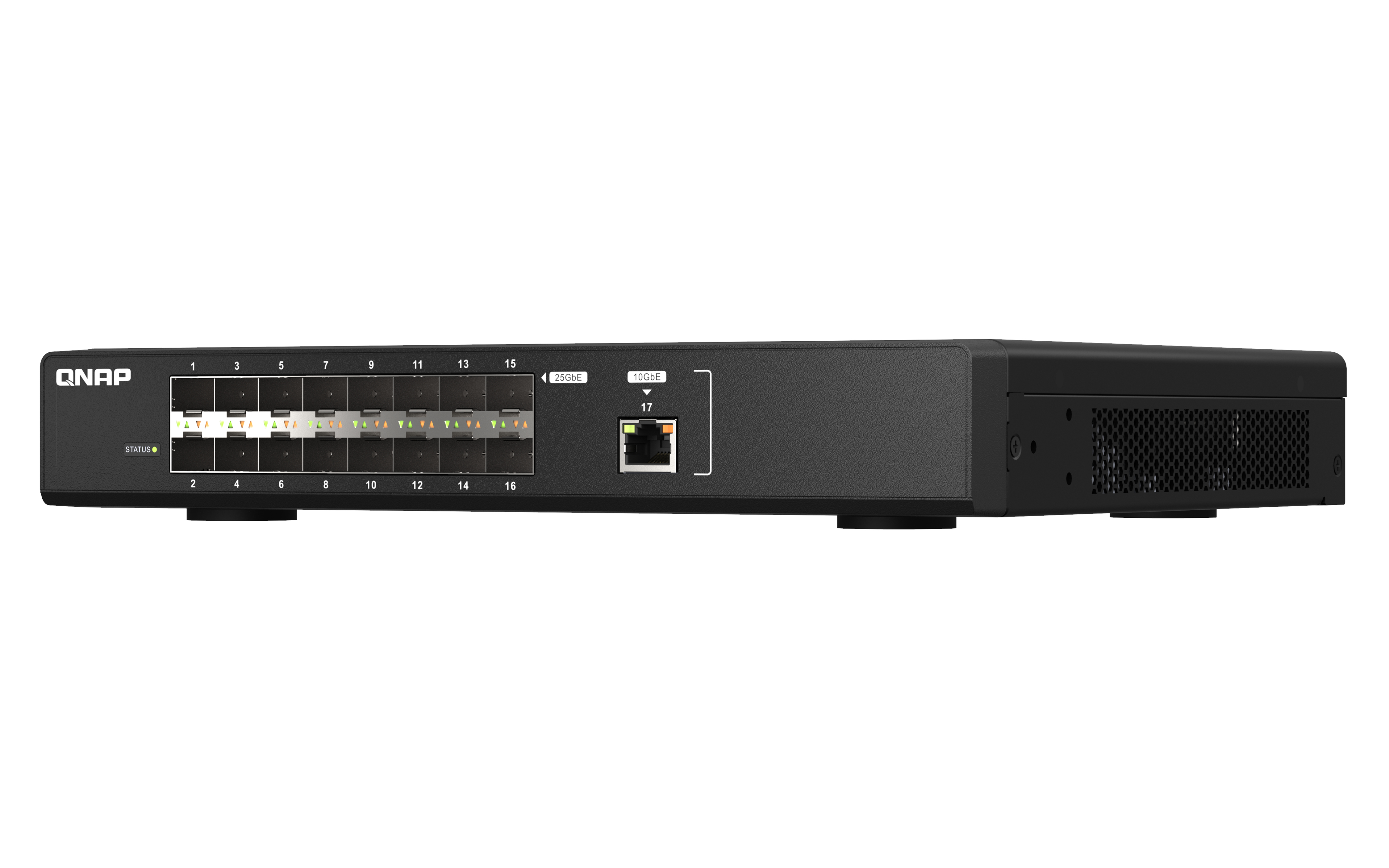 QNAP Switch 1 ports 10GbE RJ45, 16 ports 25GbE SFP28