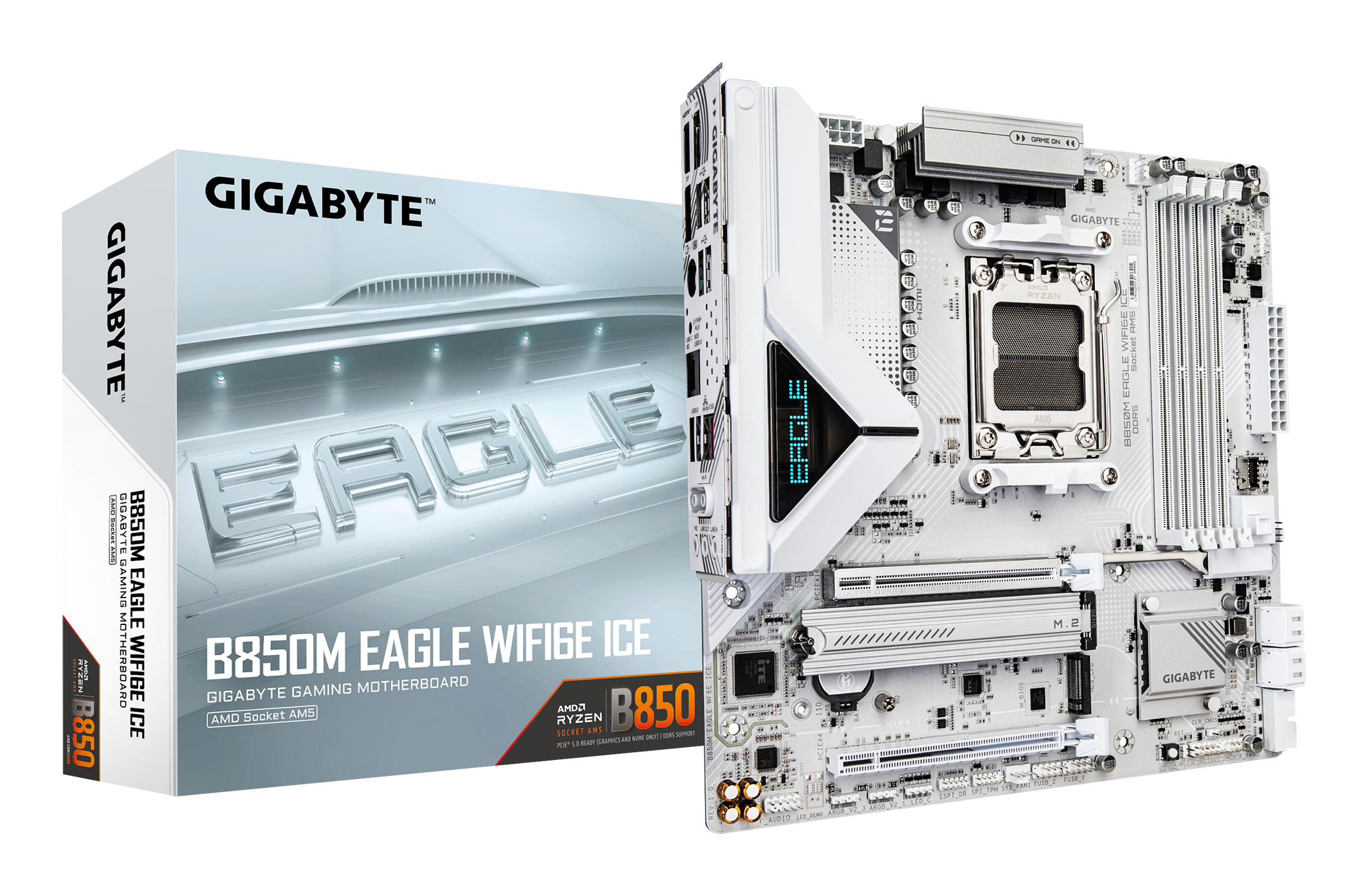 Gigabyte B850M Eagle WiFi6E ICE (B850,AM5,mATX,DDR5) Gigabyte B850M Eagle WiFi6E ICE (B850,AM5,mATX,DDR5)