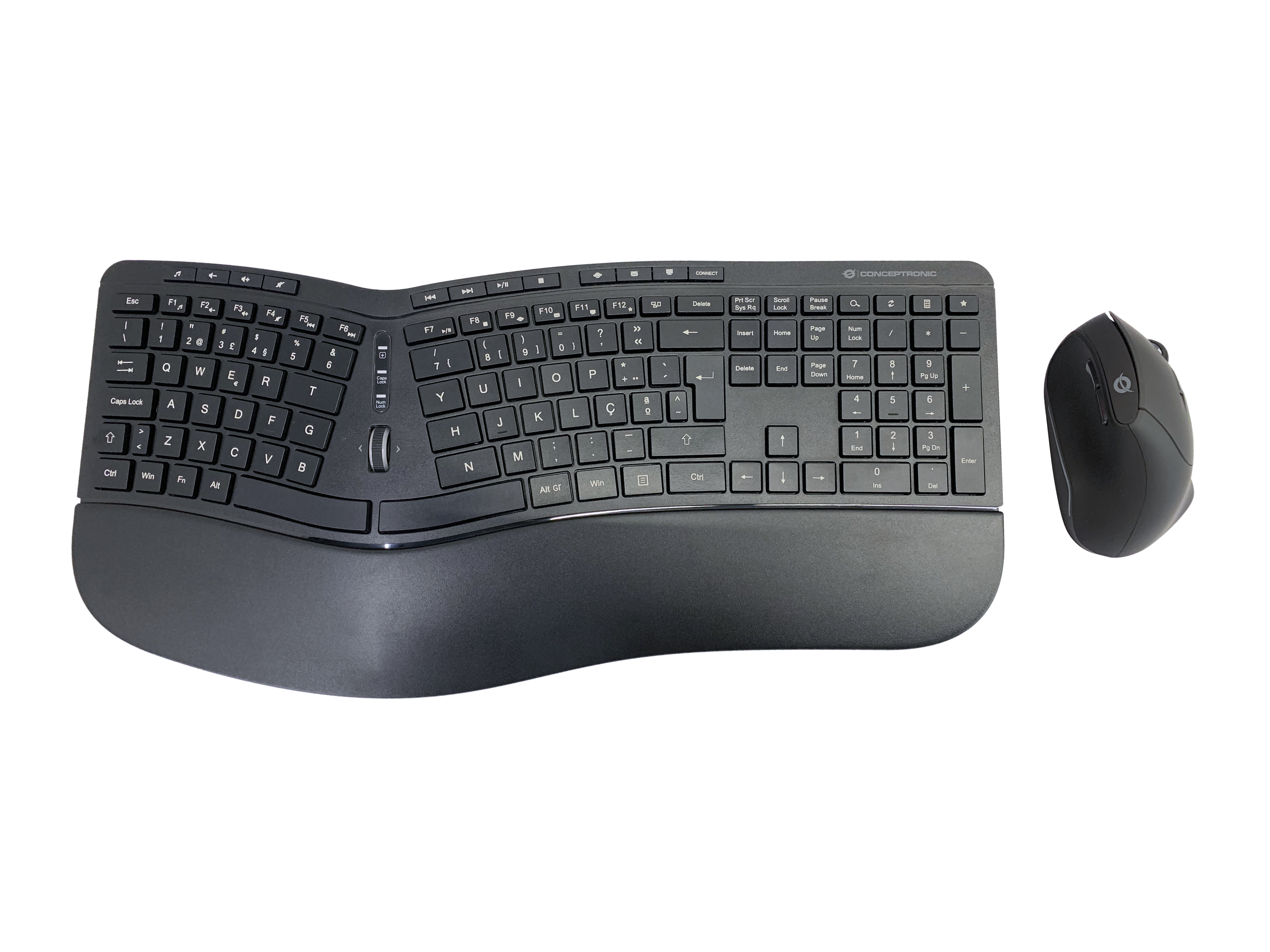 CONCEPTRONIC Tastatur+Maus Wireless ERGO  Layout PT  schwarz