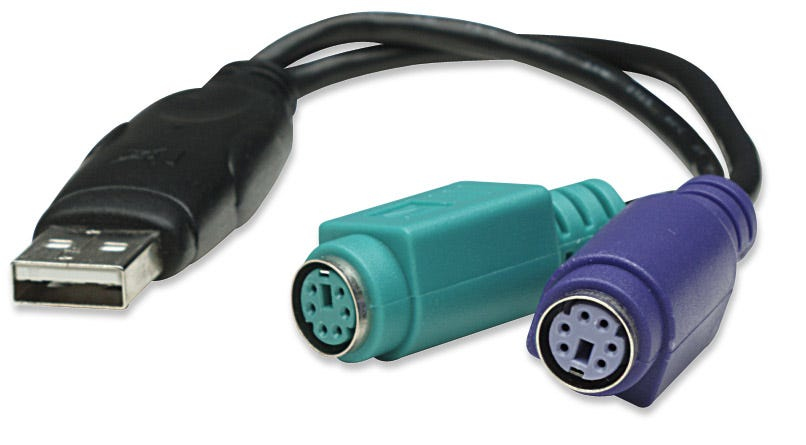 MANHATTAN Konverter 1-Port Dual PS/&shy;2 -> USB 15cm schwarz retail