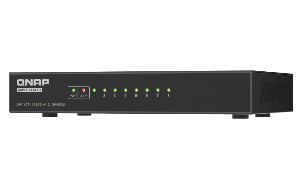 QNAP Switch 8 ports 2.5Gbps with RJ45, unmanaged switch